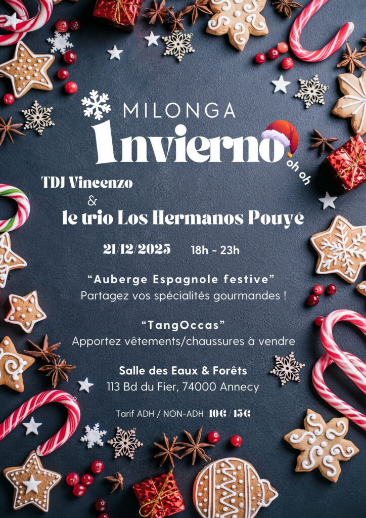Affiche de la Milonga de Invierno 2025 des Fondus de Tango